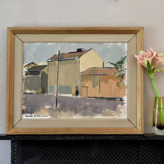 Vintage Art Room Original Landscape Oil Painting by Gustav A Johansson Sweden