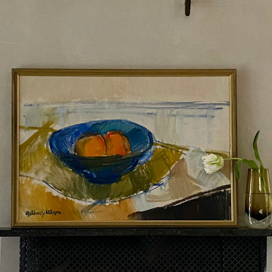 Large Vintage still Life Oil Painting A Nilsson Sweden