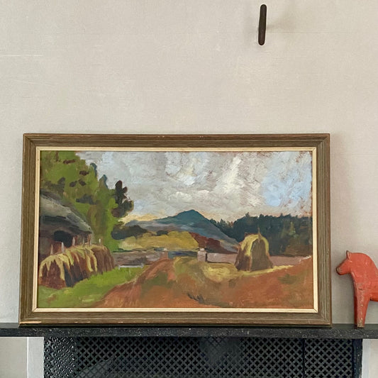 Vintage Art Room Original Landscape Oil Painting From Sweden