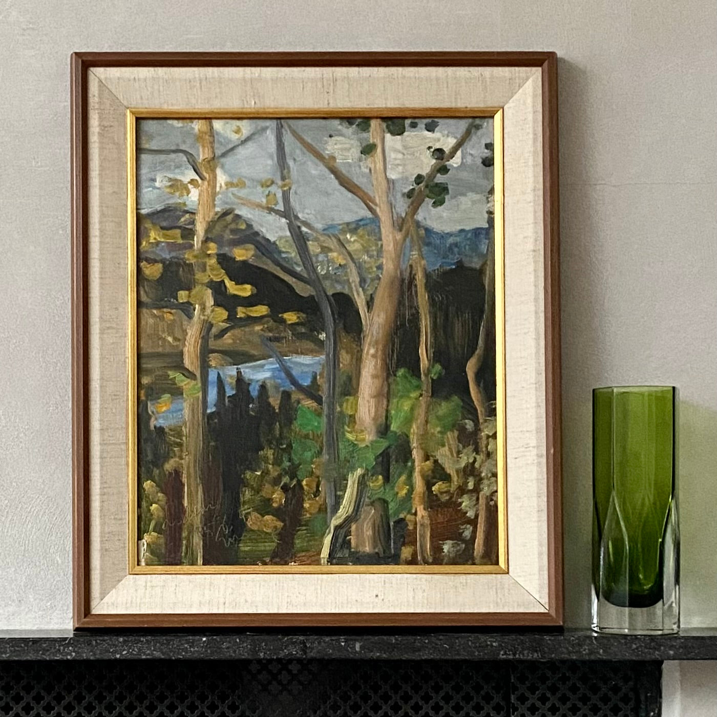 Mid Century Landscape Oil Painting By C Gunne Sweden 1941