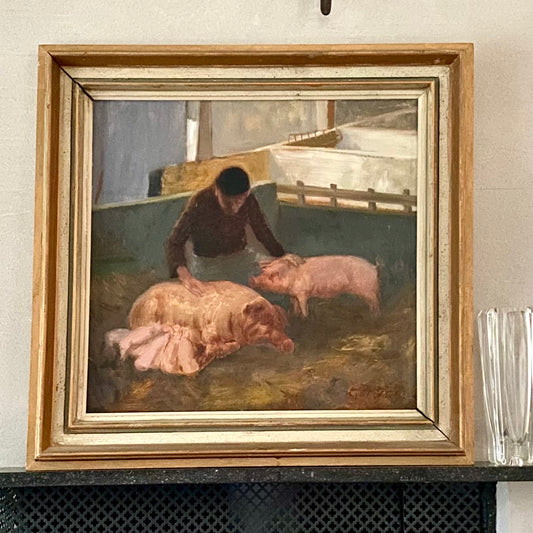 Original Oil Painting Vintage Mid Century By E Fährm Sweden