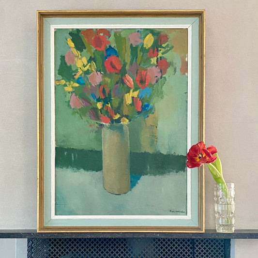 Original Still Life Oil Painting Vintage Mid Century By T Nordström Sweden
