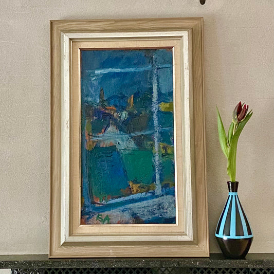 Vintage Art Room Mid Century Oil Painting By Bertil Andersson Sweden