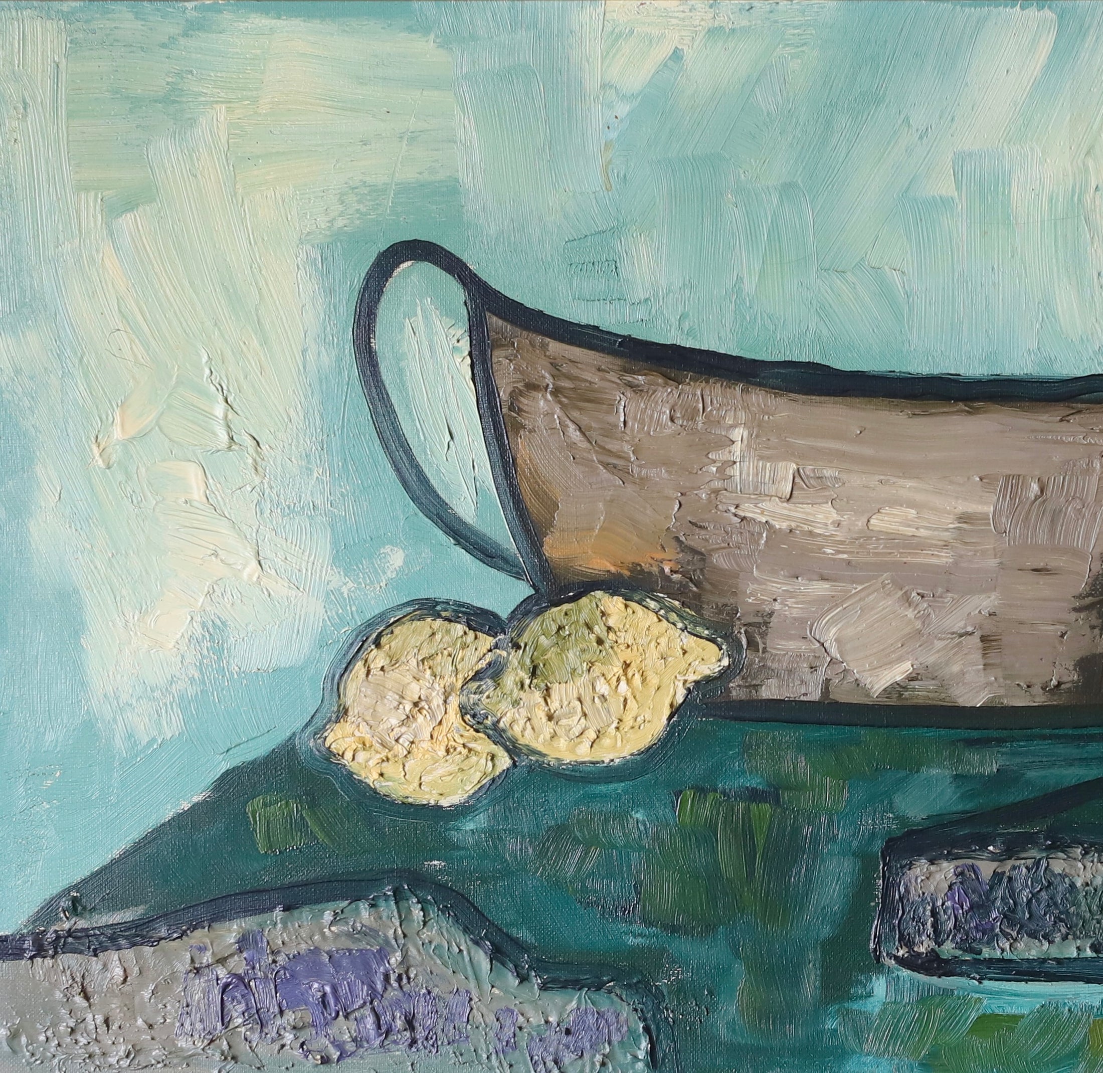 Vintage Mid Century Swedish Art Still Life Oil Painting