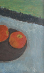 Swedish Vintage Art Still Life Oil Painting of Apples