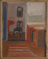 Mid Century Interior Oil Painting From Sweden