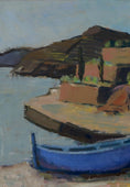 Load image into Gallery viewer, Vintage Coastal Painting by T Nilsson from Sweden
