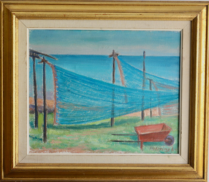 Oil Painting Vintage Mid Century From Sweden By Hellsing 1964