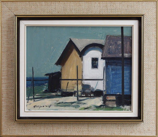 Original Coastal Oil Painting Vintage Mid Century Sweden