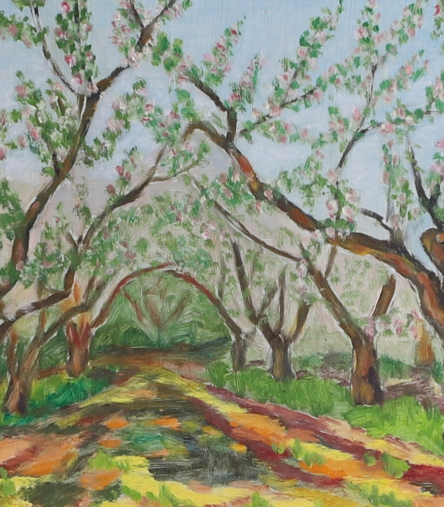Colorful Swedish Vintage Original Landscape Oil Painting