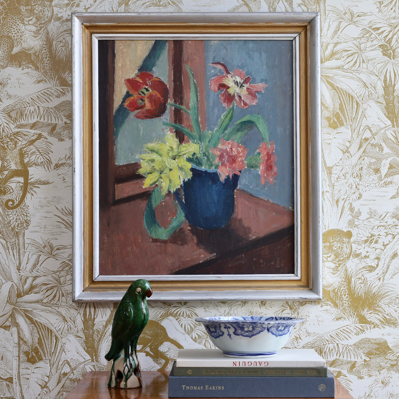 Vintage Mid Century Still Life of Tulips From Sweden