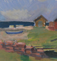 Load image into Gallery viewer, Vintage Coastal Painting by T Nilsson from Sweden
