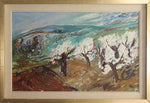 Swedish Mid Century Vintage Art Landscape Oil Painting