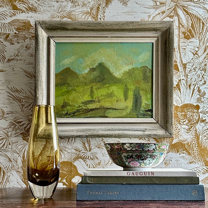 Vintage Art Room Landscape Oil Painting From Sweden