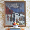 Mid Century Original Winterscape Oil Painting From Sweden