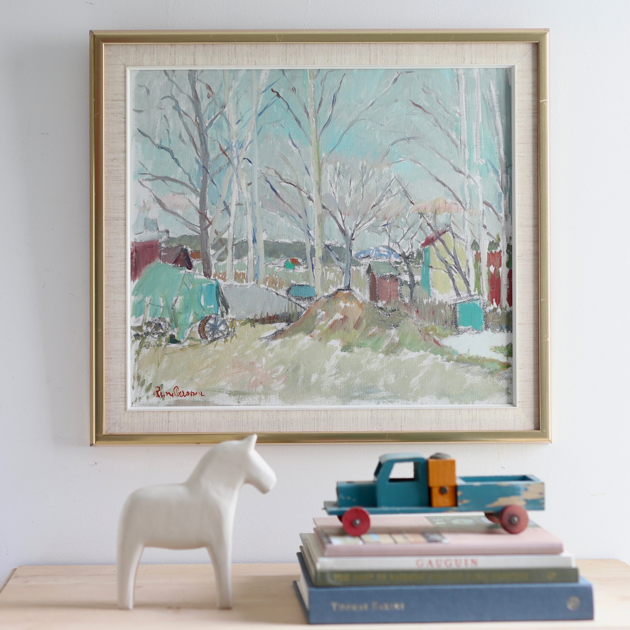 Vintage Art Room Oil Painting From Sweden by R Persson