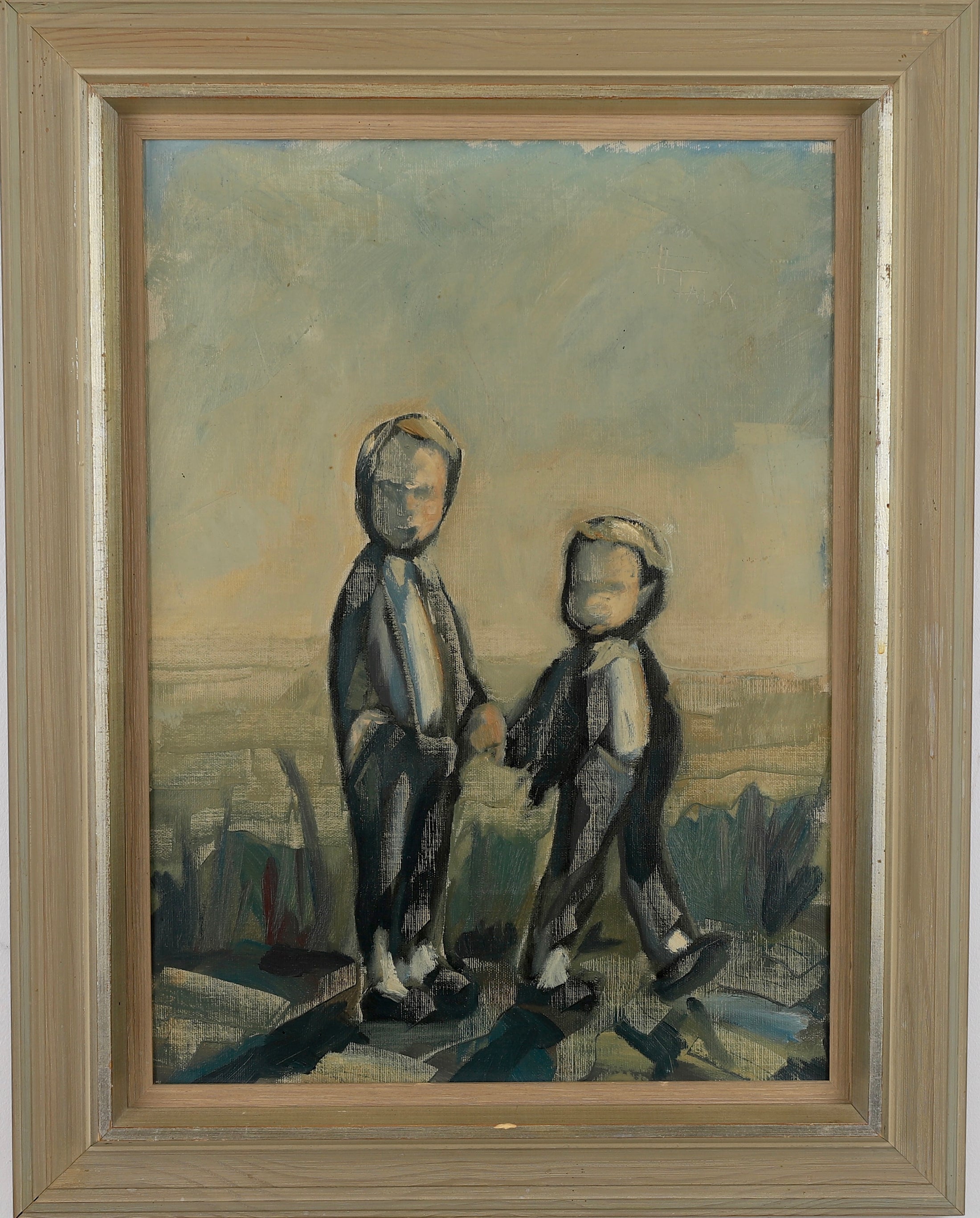 Vintage Art Expressive Oil Painting From Sweden