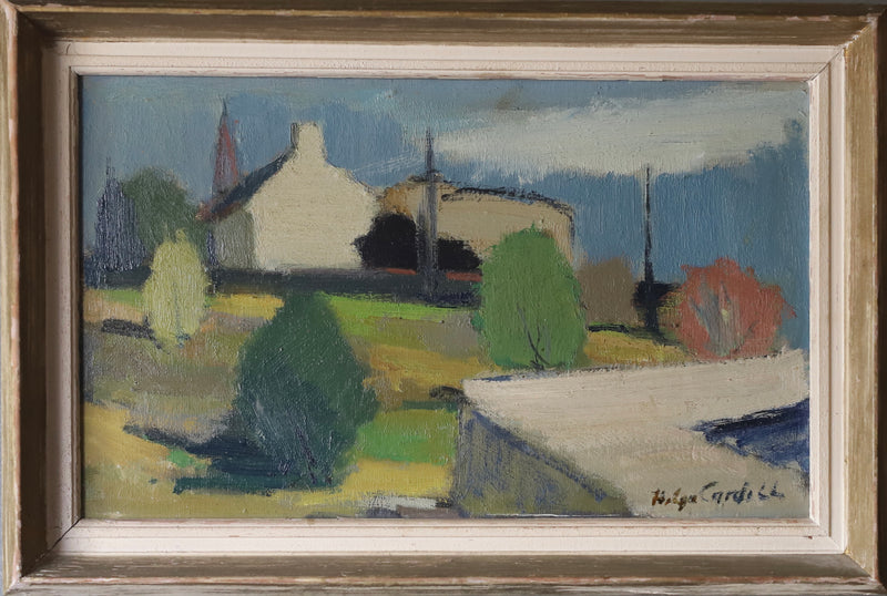 Mid Century Vintage Oil Painting From Sweden By H Cardell 1952