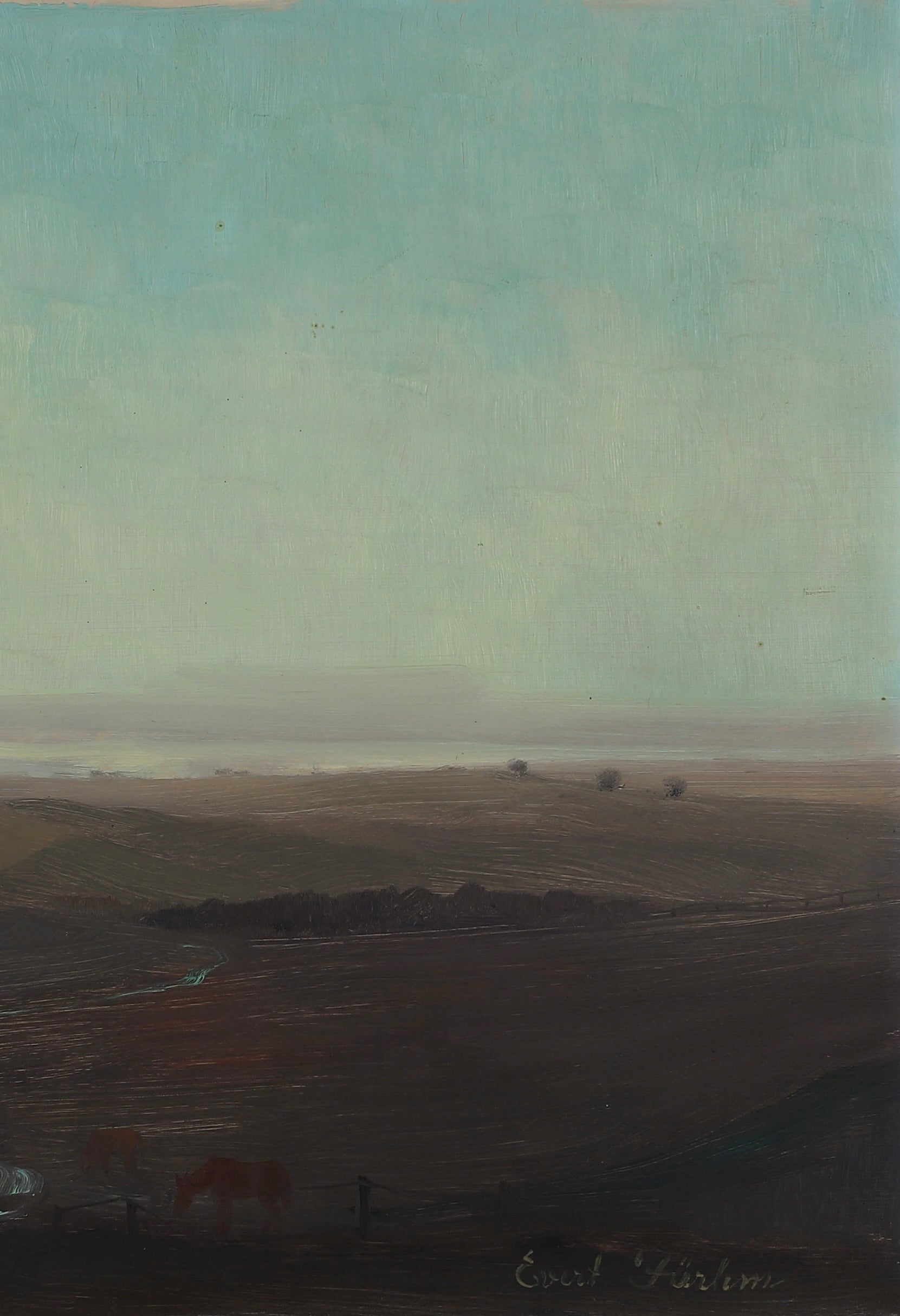 Mid Century Original Landscape Oil Painting from Sweden