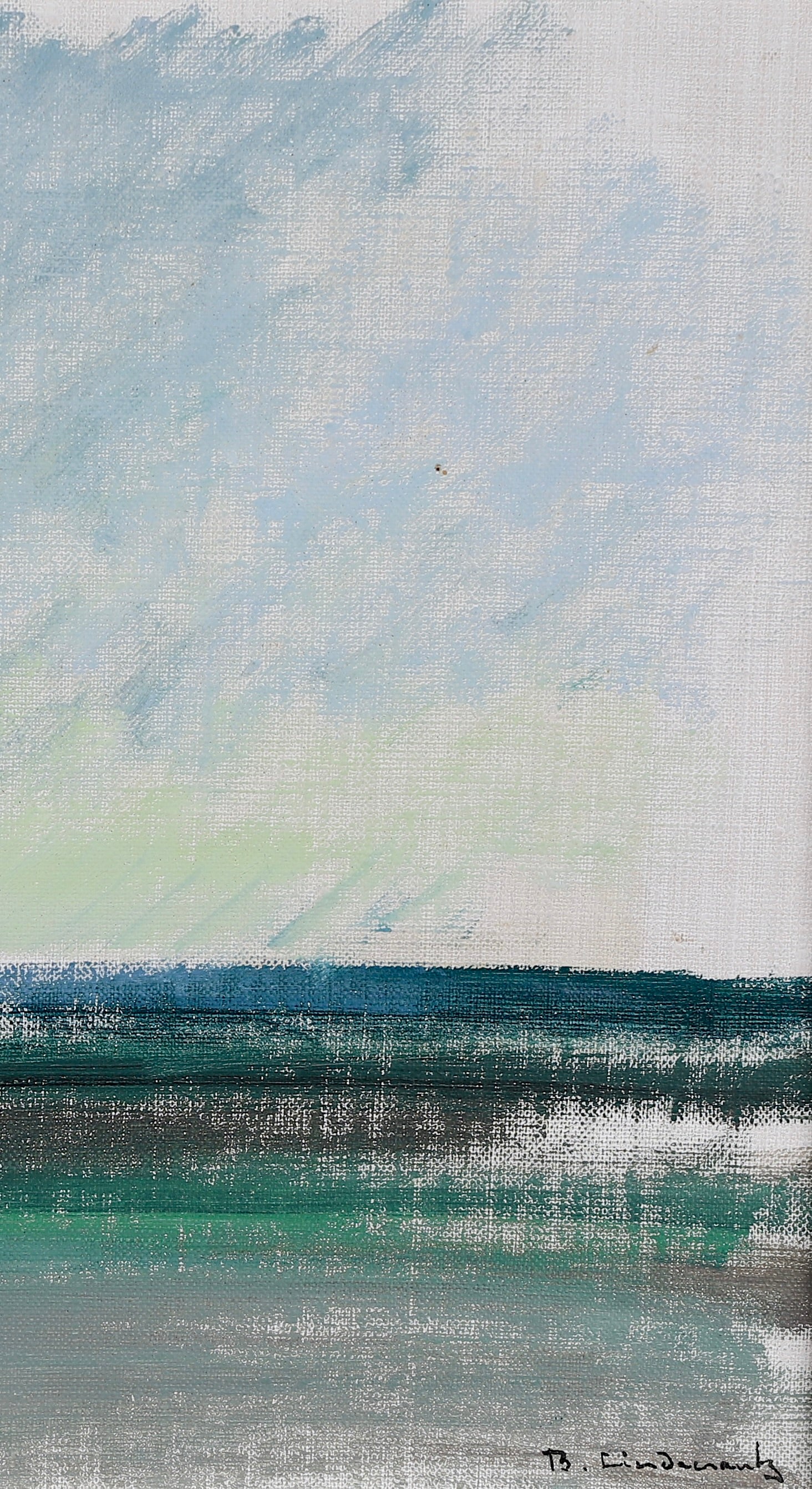 Vintage Art Room Original Seascape Oil Painting Sweden