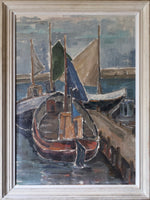 Mid Century Coastal Oil Painting from Sweden