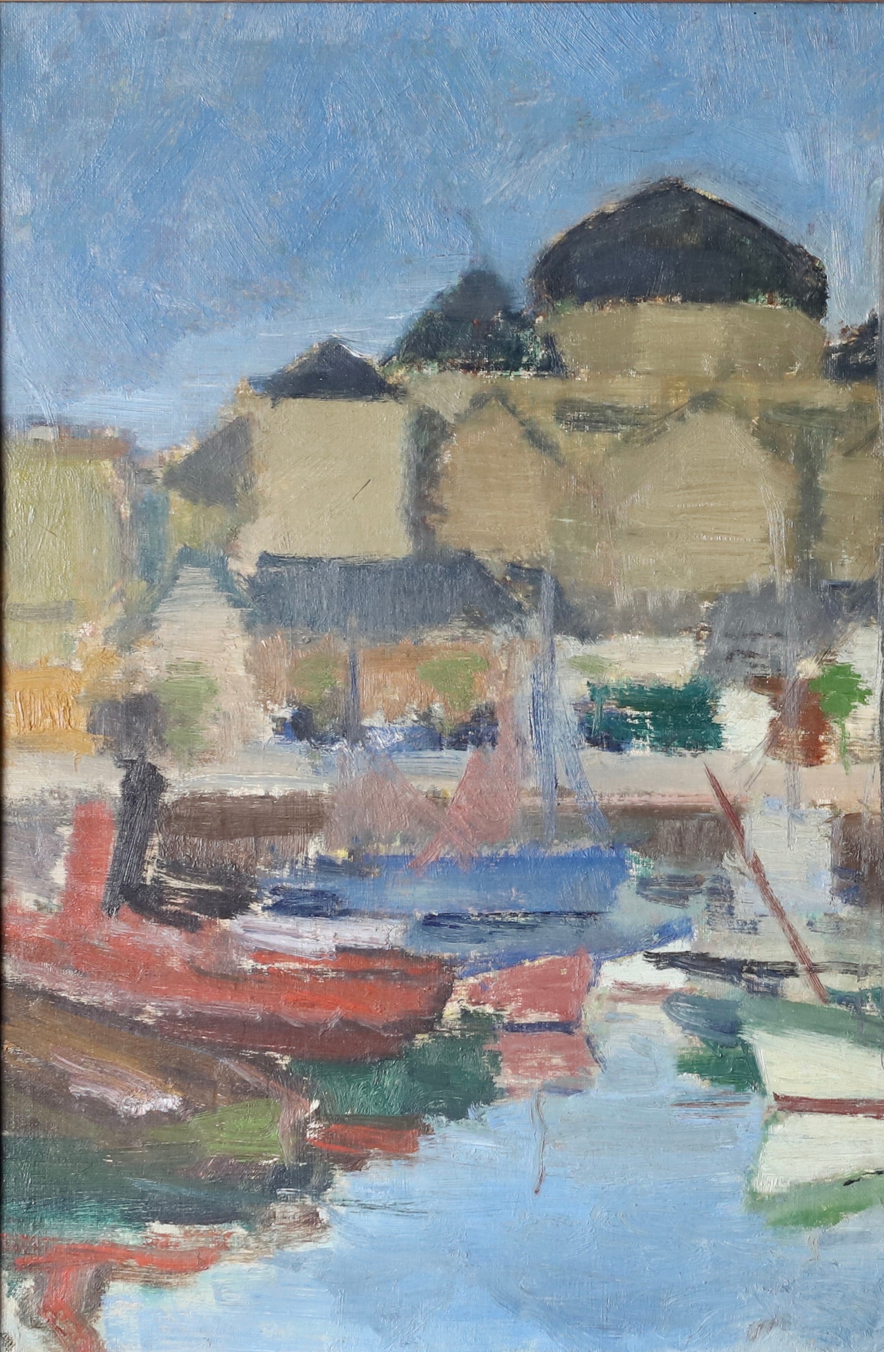 Large Mid Century Original Oil Painting From Sweden By H Cardell 1950