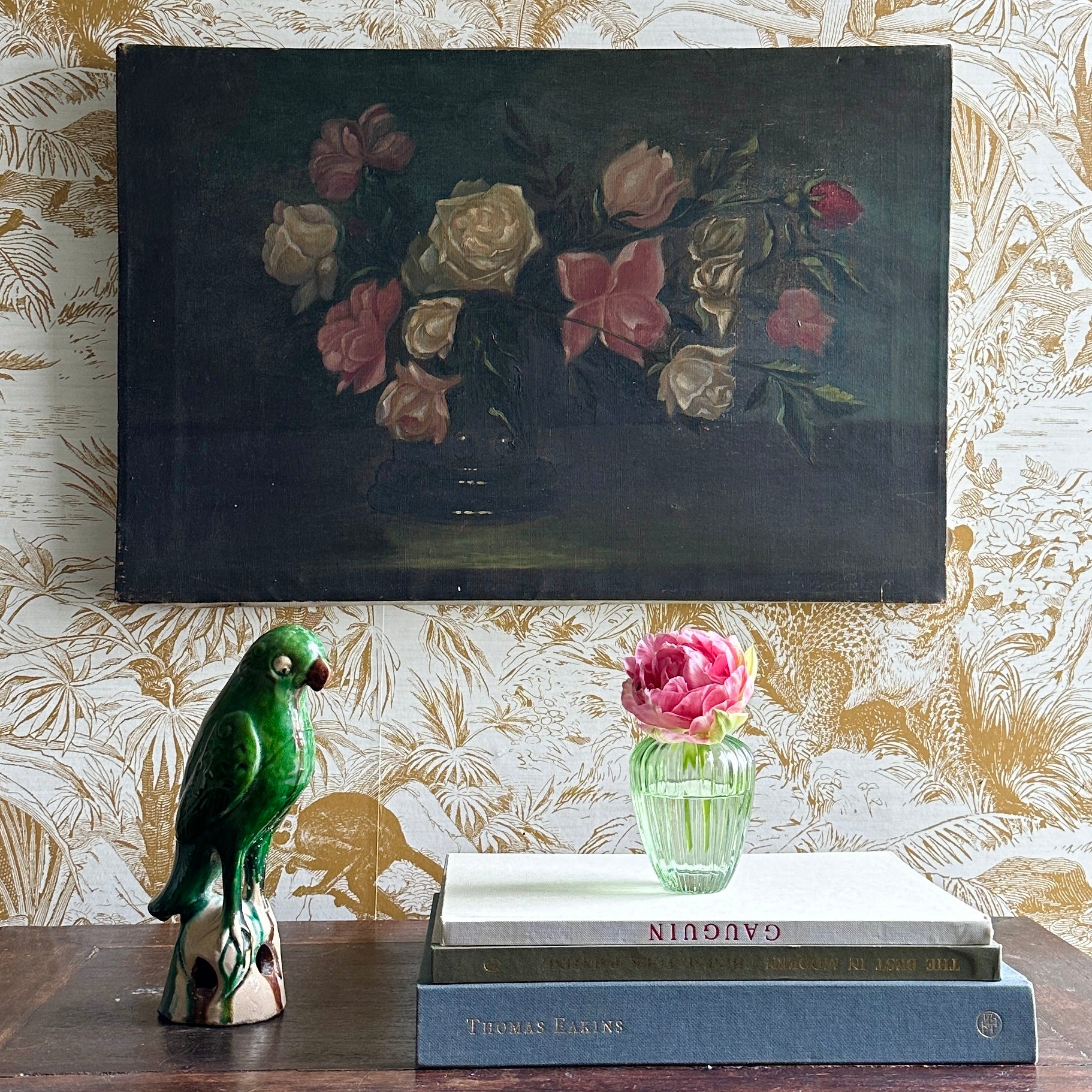 Vintage Art Room  Still Life Oil Painting From Sweden