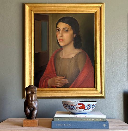 Vintage Art Room Antique Portrait Sweden 1927