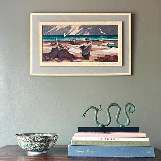 Mid Century Original Vintage Oil Painting from Sweden
