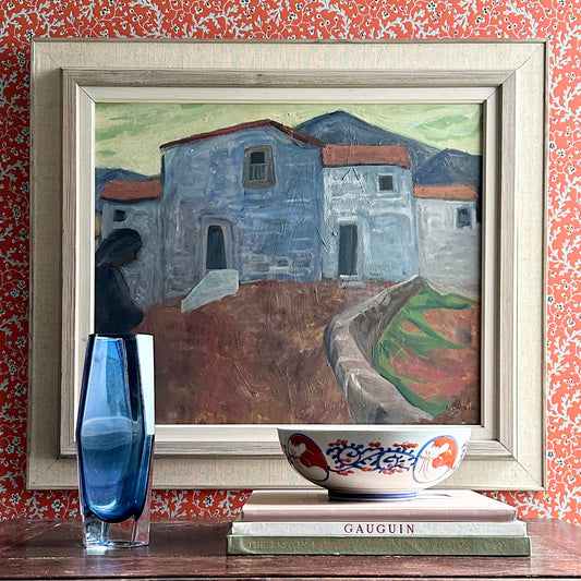 Vintage Art Room Mid Century Original Oil Painting By GS Malm from Sweden