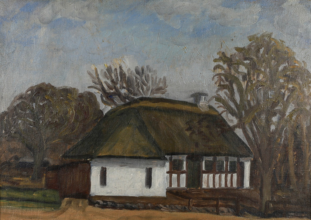 Original Vintage Farmhouse Oil Painting from Sweden