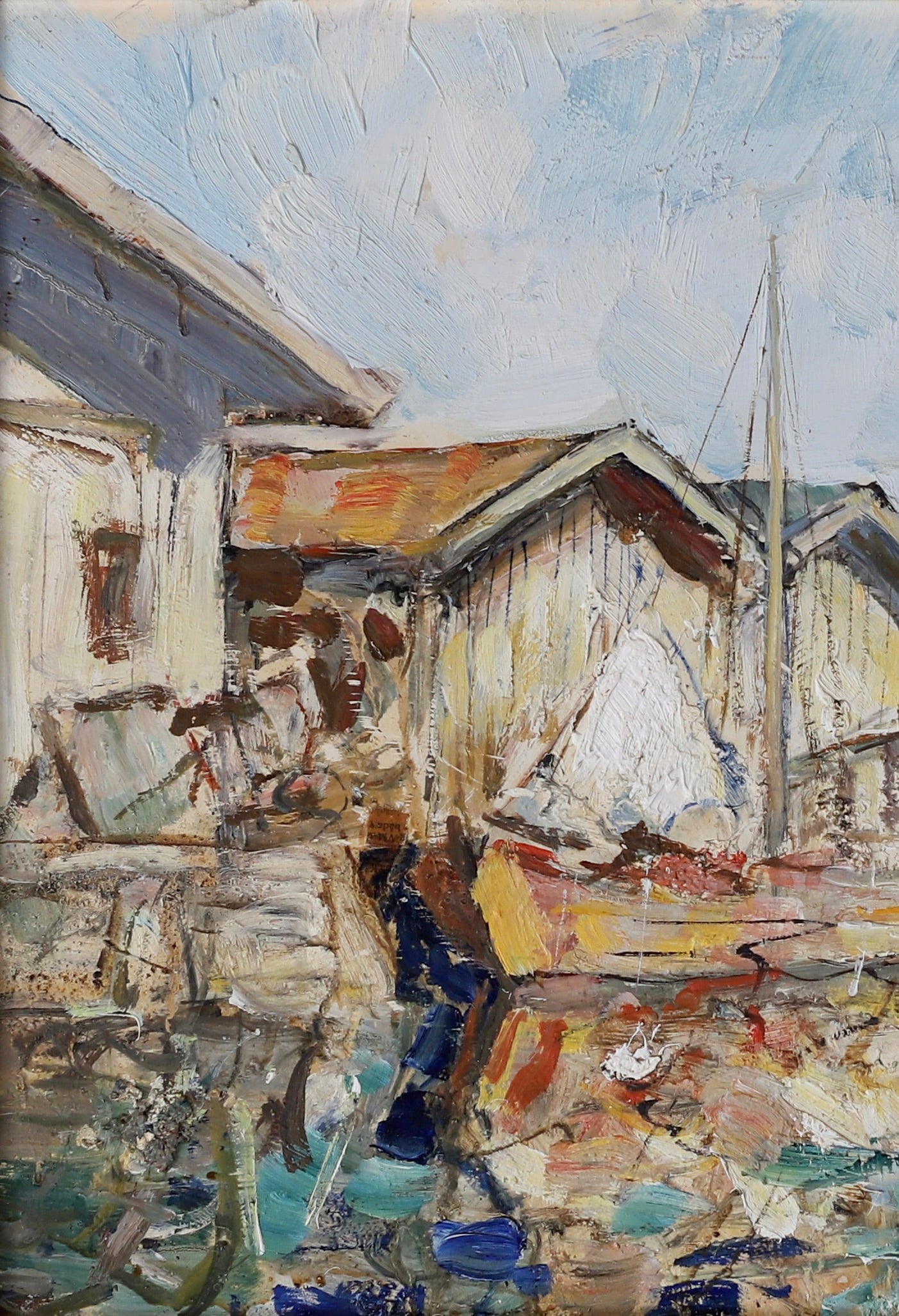 Mid Century Original Oil Painting From Sweden by K Norrman