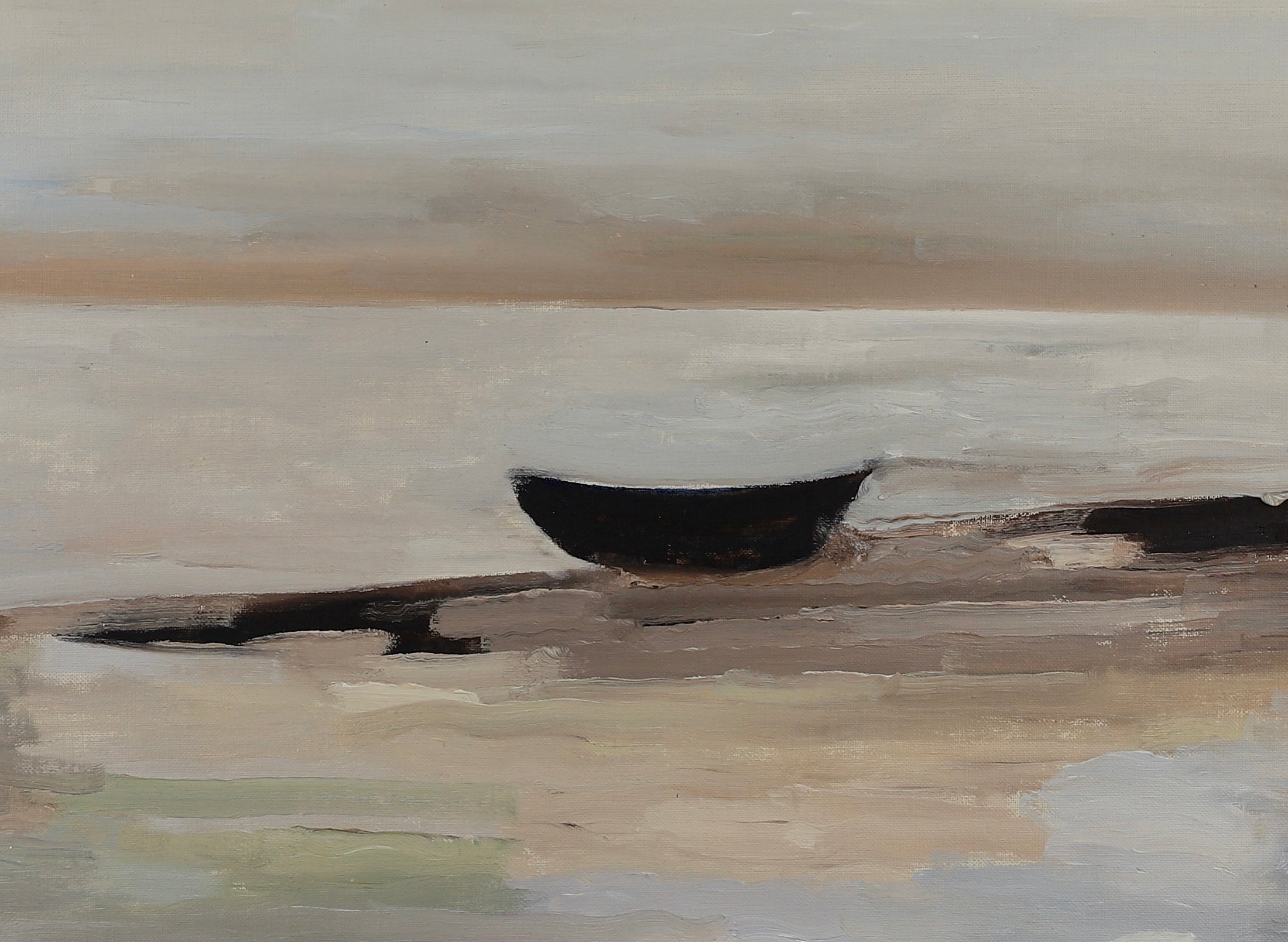 Vintage Art Room Original Coastal Oil Painting from Sweden