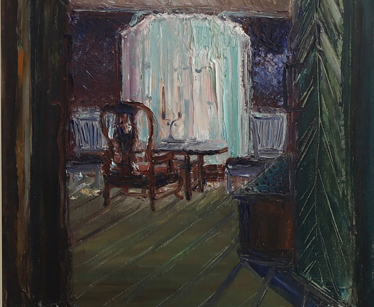 Mid Century Original Interior Oil Painting By O Lanner Sweden 1930