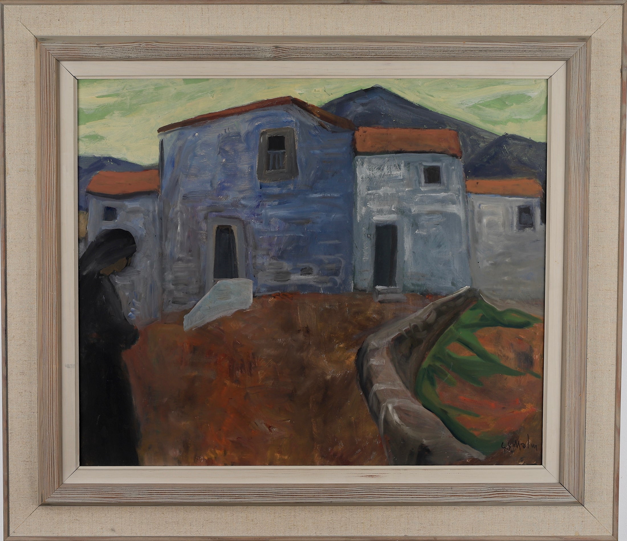 Vintage Art Room Mid Century Original Oil Painting By GS Malm from Sweden