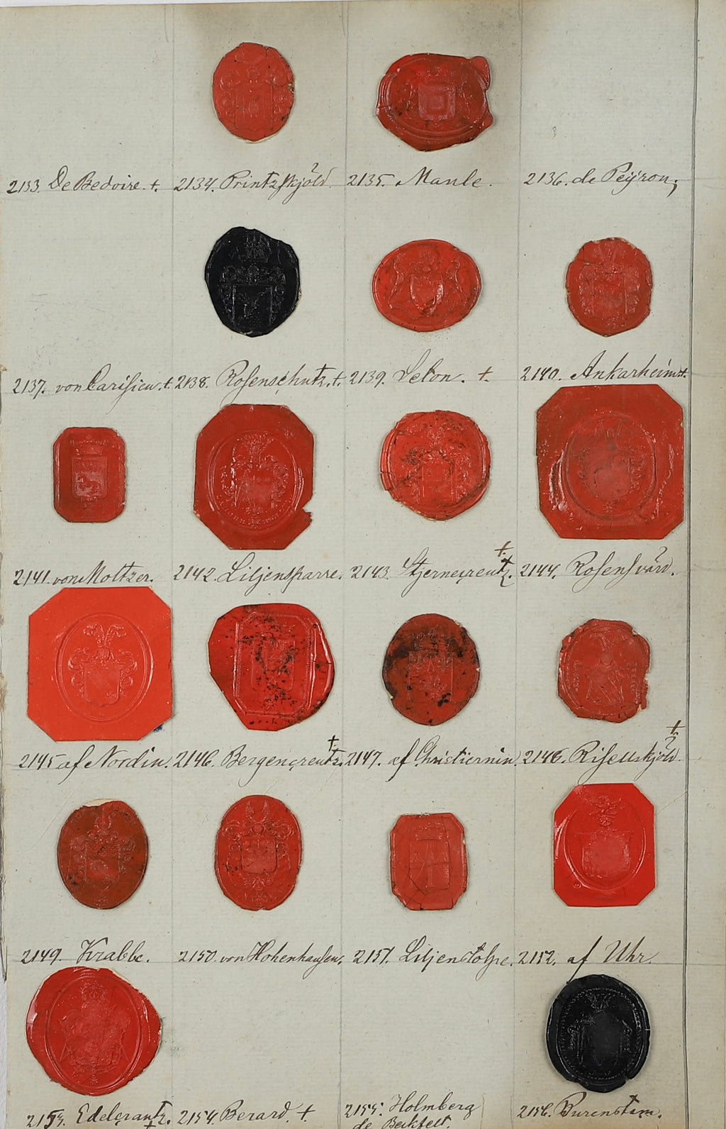 Heraldic Wax Seals From Sweden