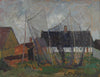 Mid Century Original Vintage Coastal Oil Painting from Sweden