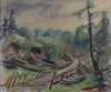 RESERVED RL Mid Century Original Landscape Oil Painting From Sweden