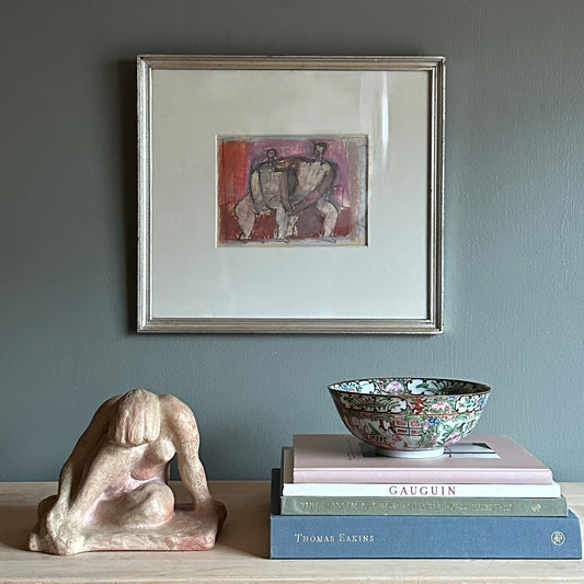 Vintage Art Original figurative Painting From Sweden