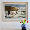 Mid Century Vintage Original Farmhouse Oil Painting from Sweden