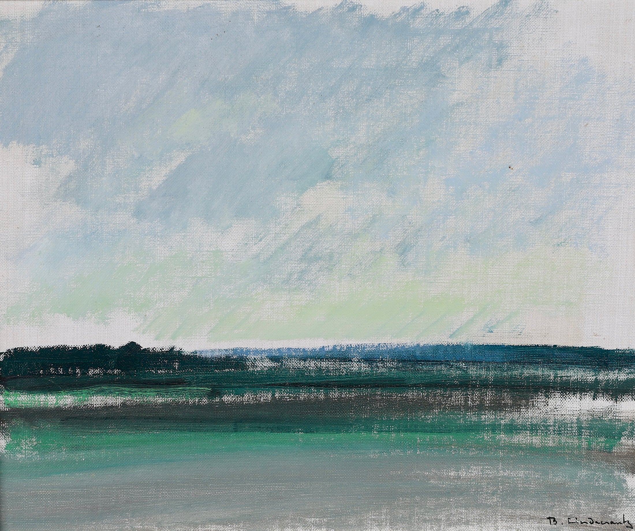 Vintage Art Room Original Seascape Oil Painting Sweden