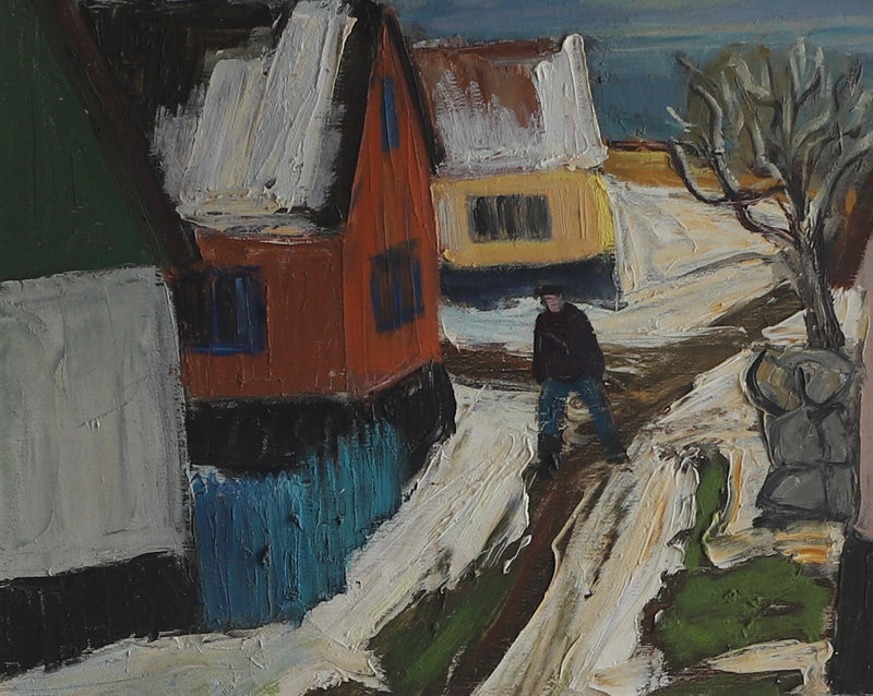 Mid Century Vintage Winterscape From Sweden by I Linder