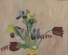 Original Still Life Floral Oil Painting Vintage Mid Century Sweden