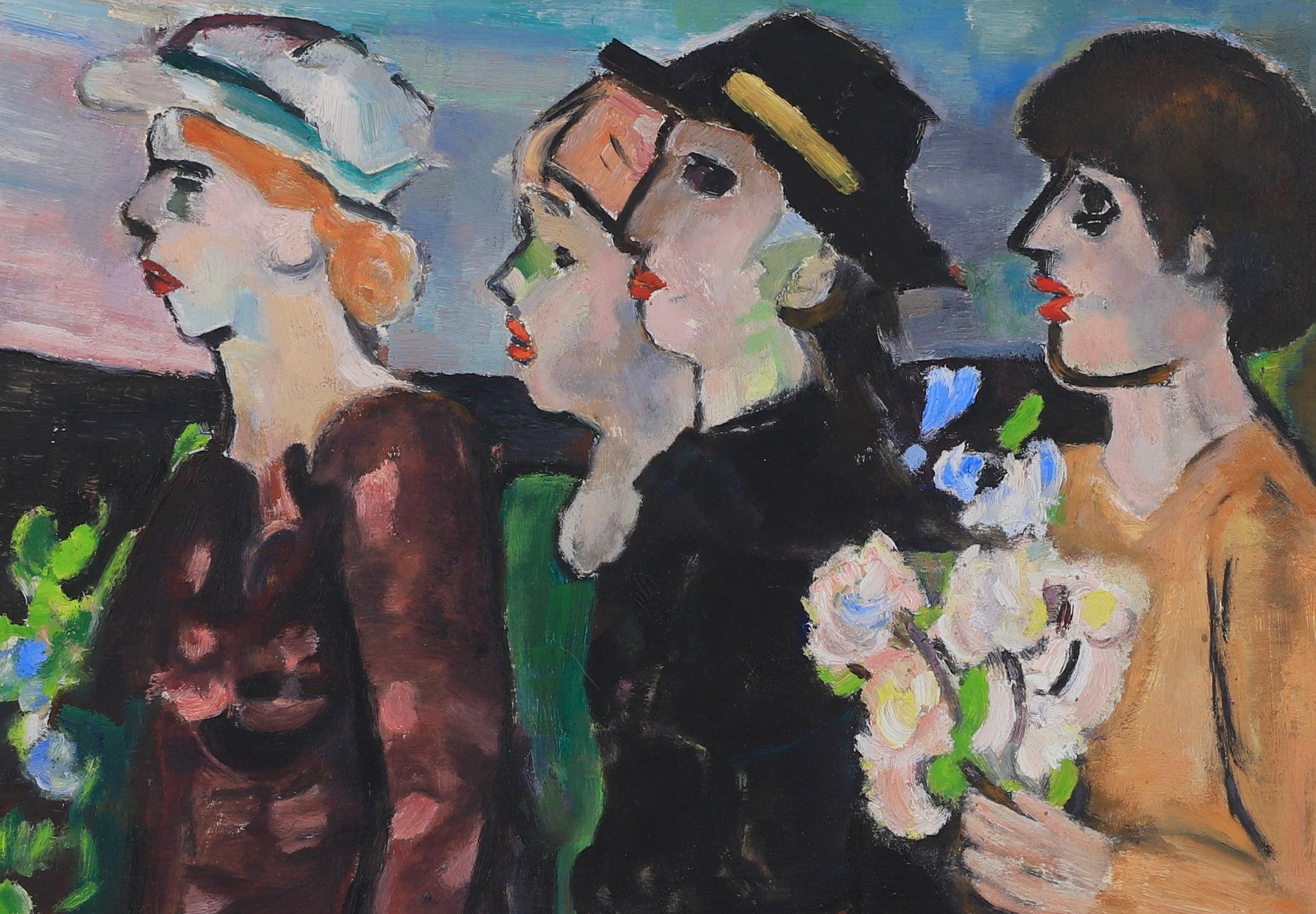 Swedish Vintage Figurative Oil Painting From Sweden