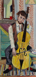 Load image into Gallery viewer, Vintage Figurative Oil Painting of a Musician from Sweden
