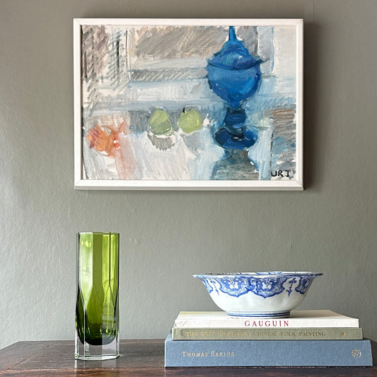 Vintage Art Mid Century Original Still Life Oil Painting From Sweden