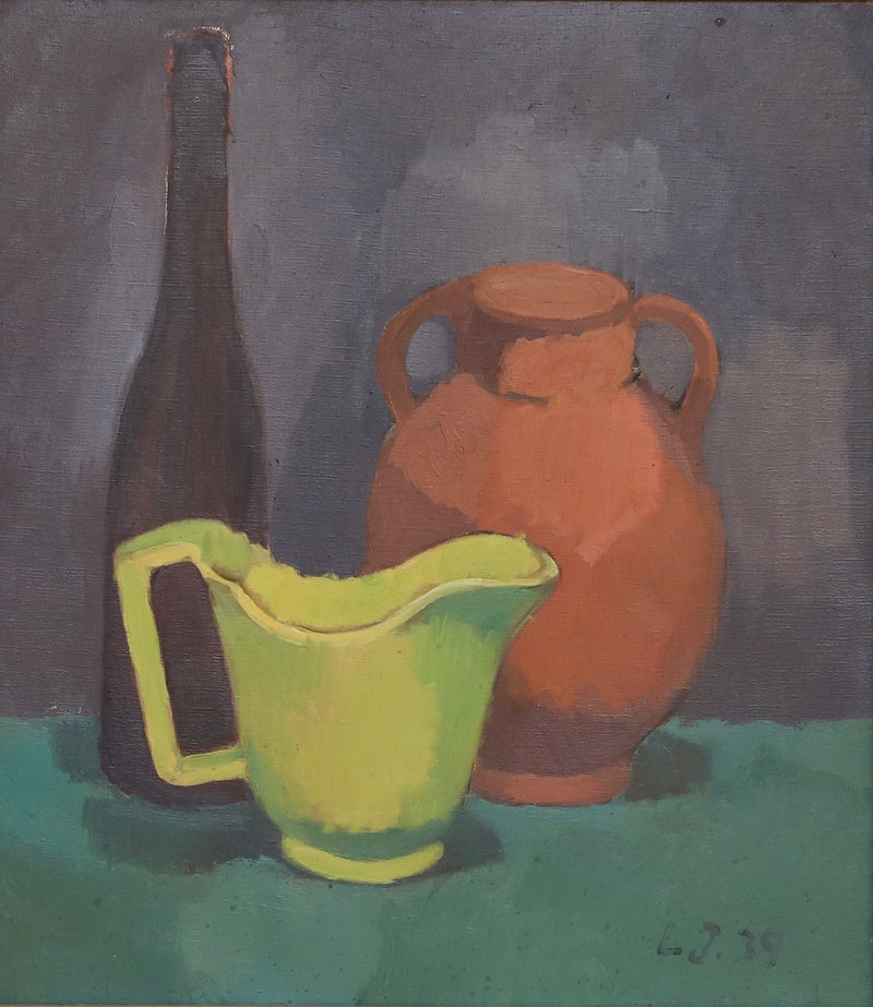 Vintage Oil Painting Kitchen Still Life From Sweden 1939