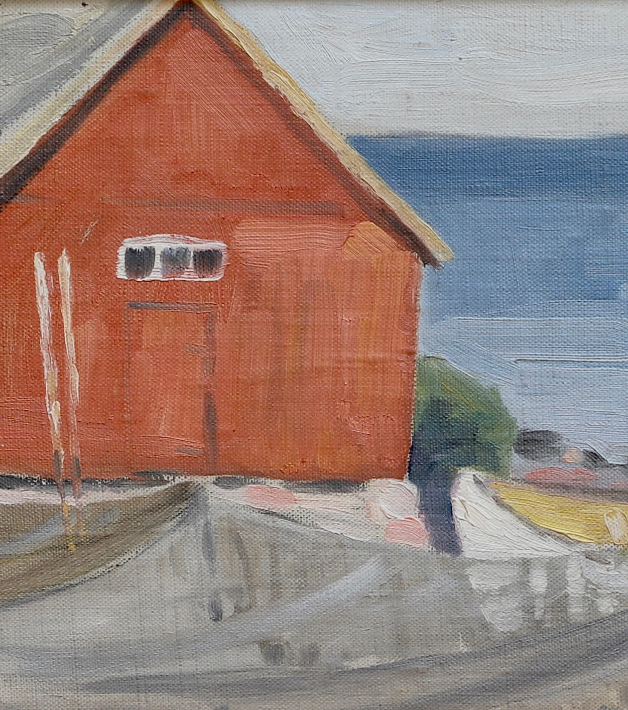 Original Oil Painting Vintage Mid Century From Sweden by V Sjöholm