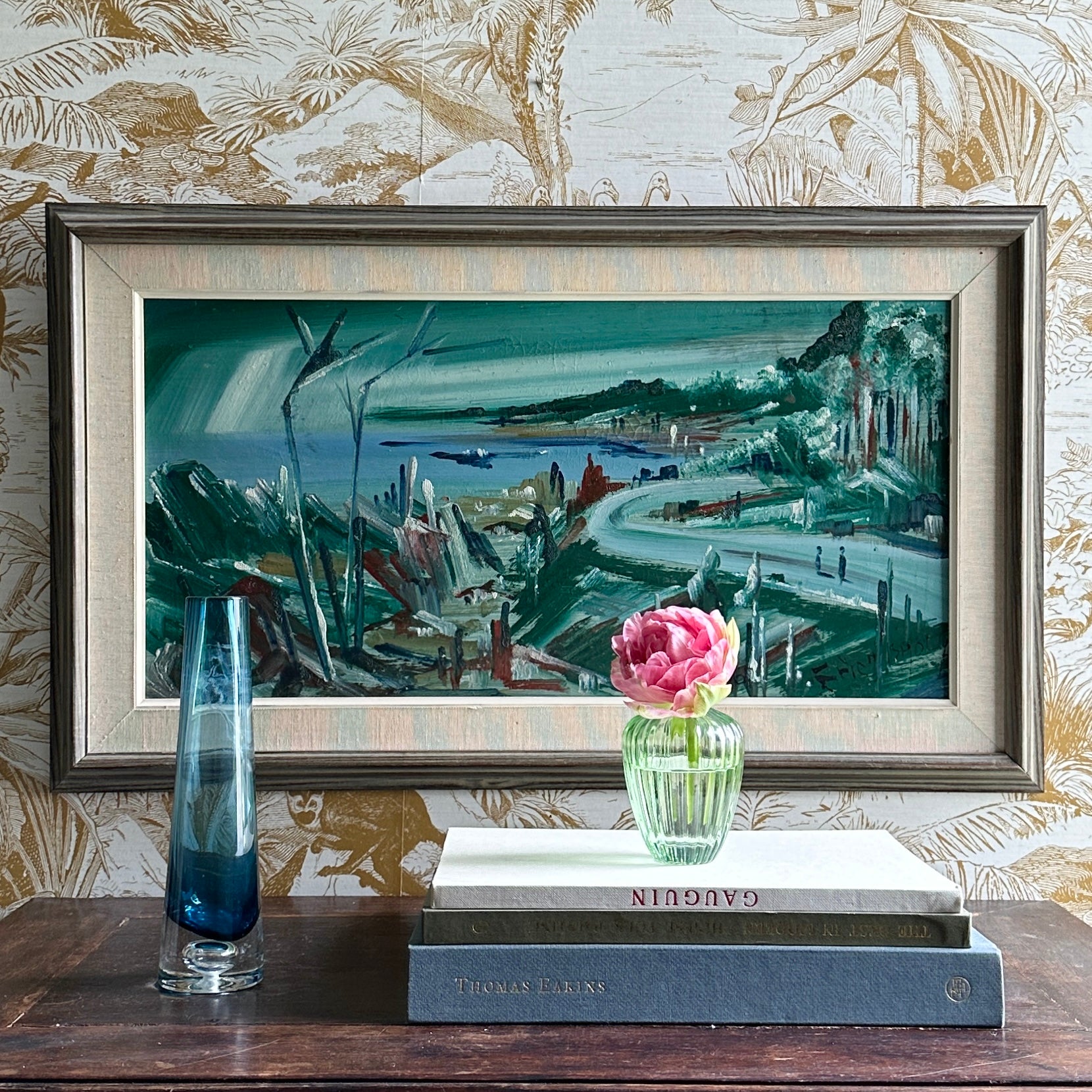 Vintage Coastal Painting from Sweden by E Isholt
