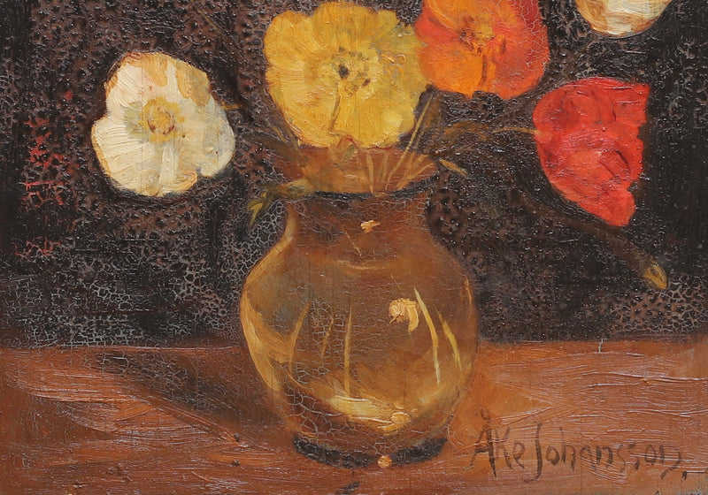 Original Still Life Floral Oil Painting Sweden